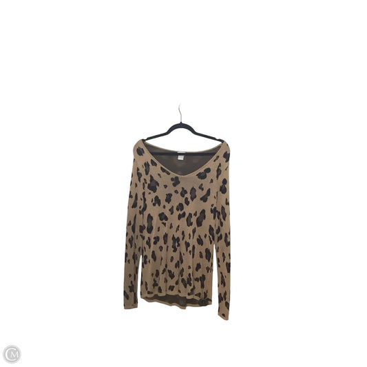 Blouse Long Sleeve By Chicos In Leopard Print, Size: M