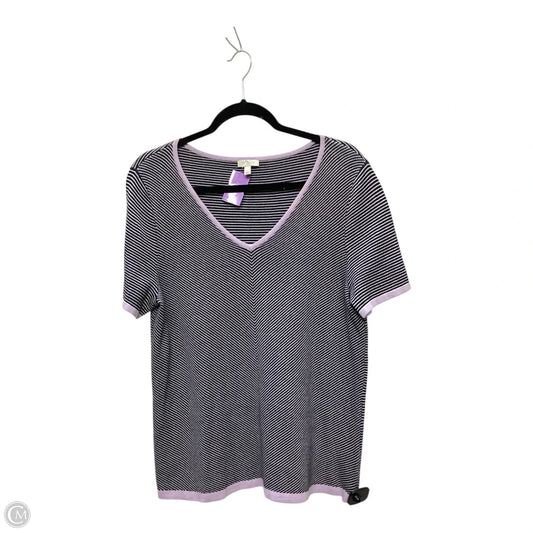 Top Short Sleeve By Talbots In Striped Pattern, Size: L