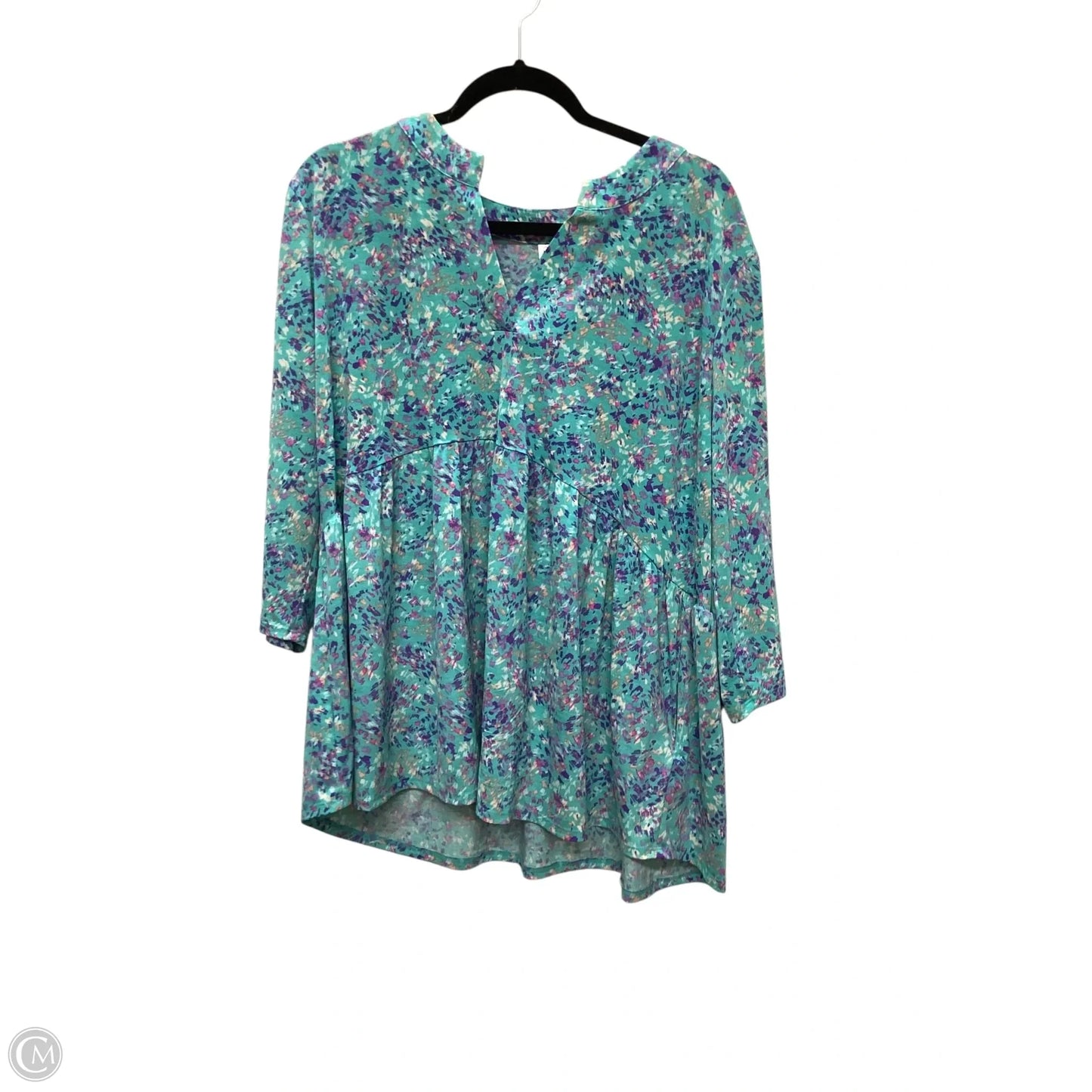 Top Long Sleeve By Cmc In Blue, Size: 2x
