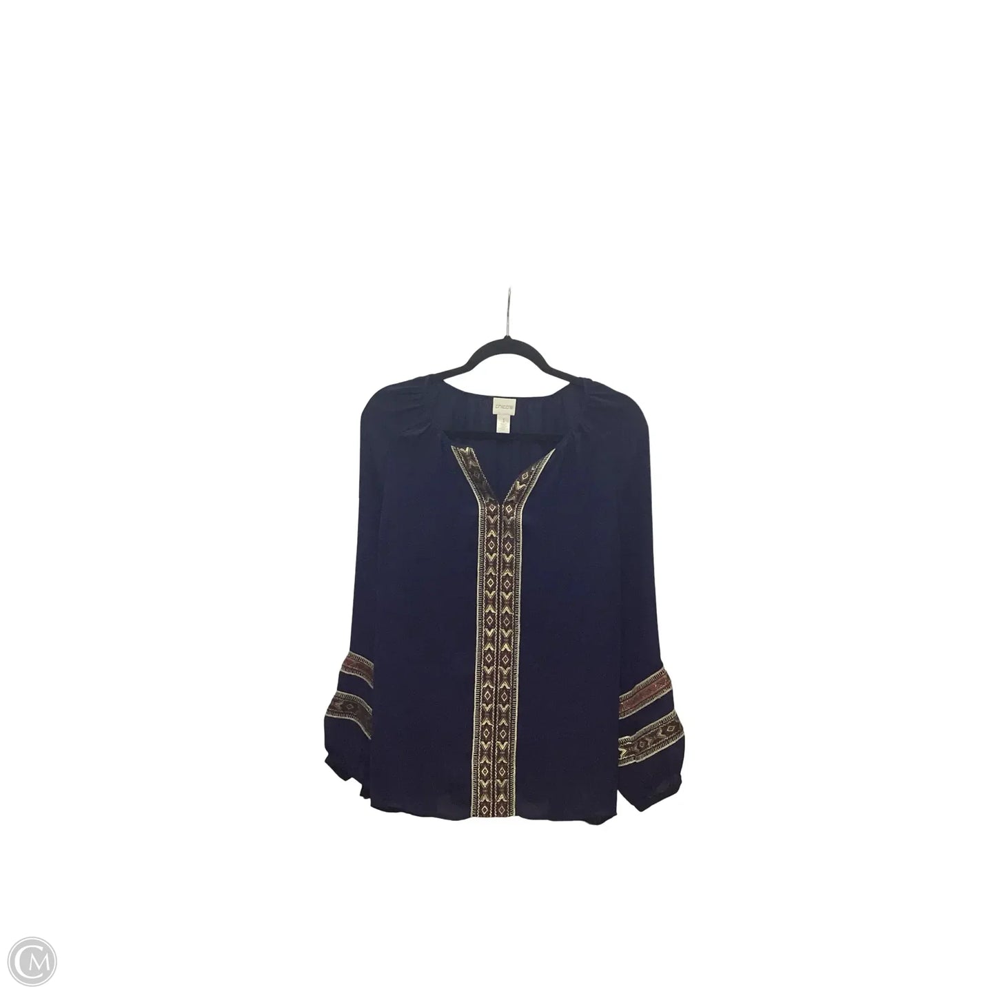 Top Long Sleeve By Chicos In Blue, Size: M