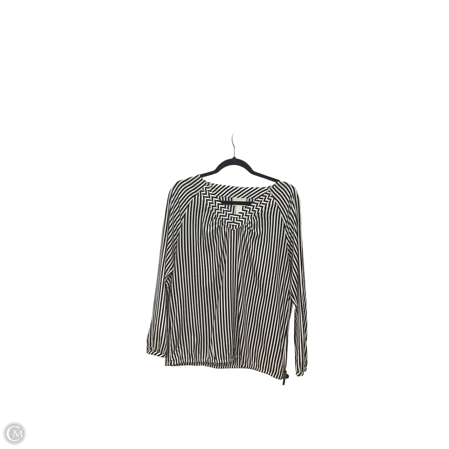 Top Long Sleeve By Chicos In Striped Pattern, Size: M