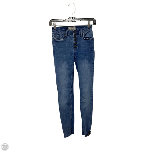 Jeans Skinny By Free People In Blue Denim, Size: 0