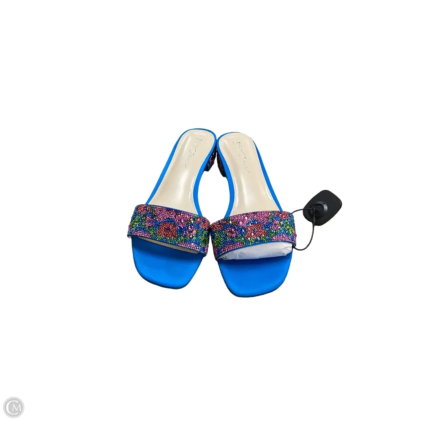 Sandals Heels Block By Betsey Johnson In Blue, Size: 12