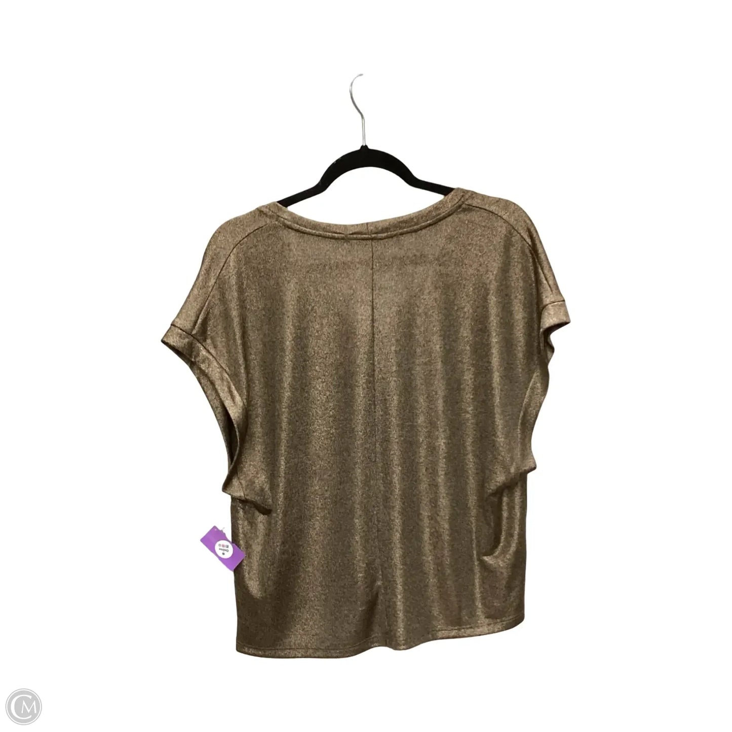 Designer Blouse Short Sleeve By Bishop + Young In Gold, Size: M