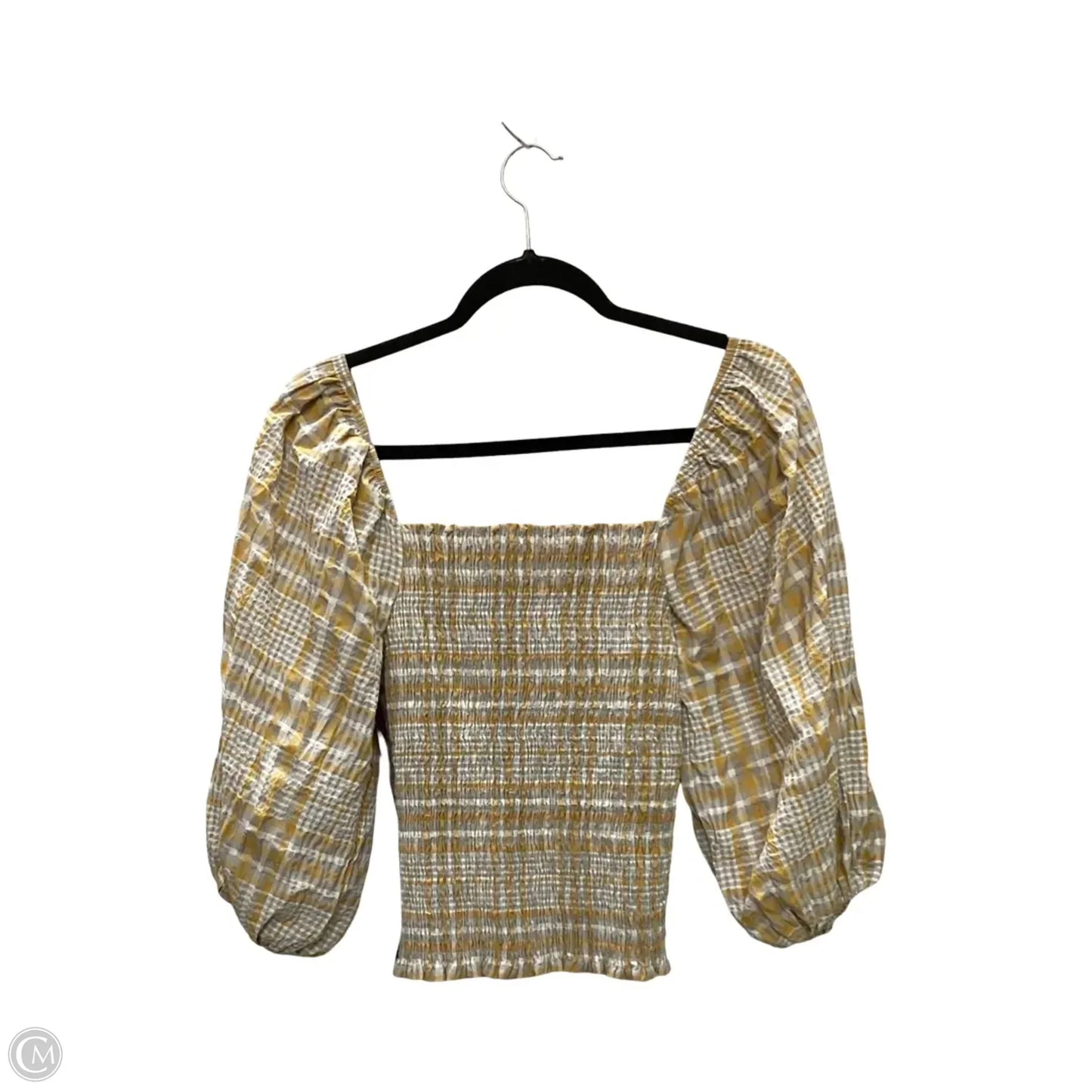 Blouse 3/4 Sleeve By Maeve In Checkered Pattern, Size: S