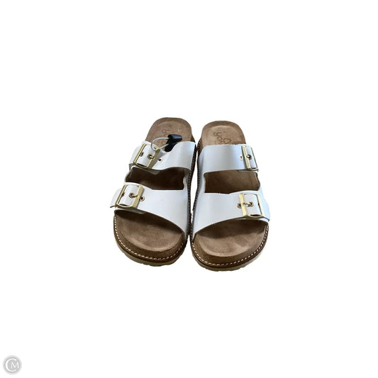 Sandals Heels Platform By Yokono In White, Size: 9
