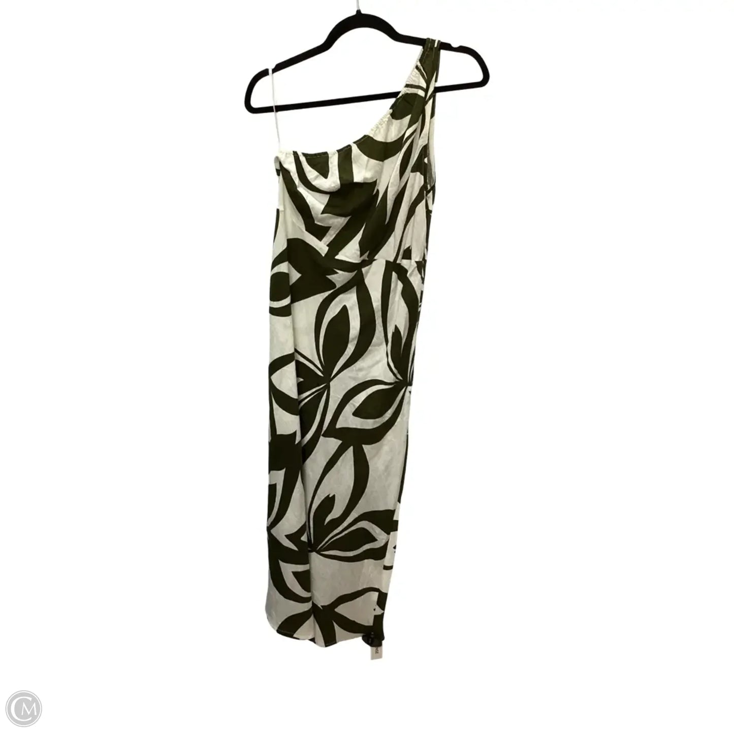 Dress Casual Midi By Commense In Green & White, Size: M