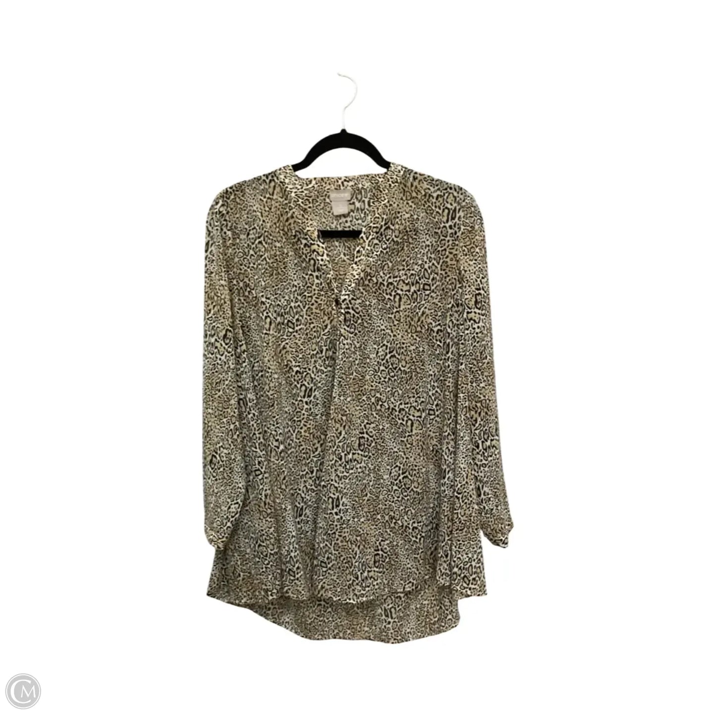 Blouse 3/4 Sleeve By Chicos In Animal Print, Size: 0