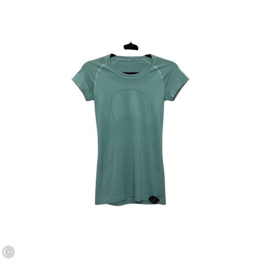 Athletic Top Short Sleeve By Lululemon In Green, Size: 4