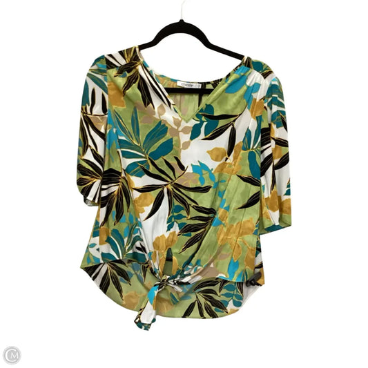 Blouse Short Sleeve By Chicos In Multi-colored, Size: S
