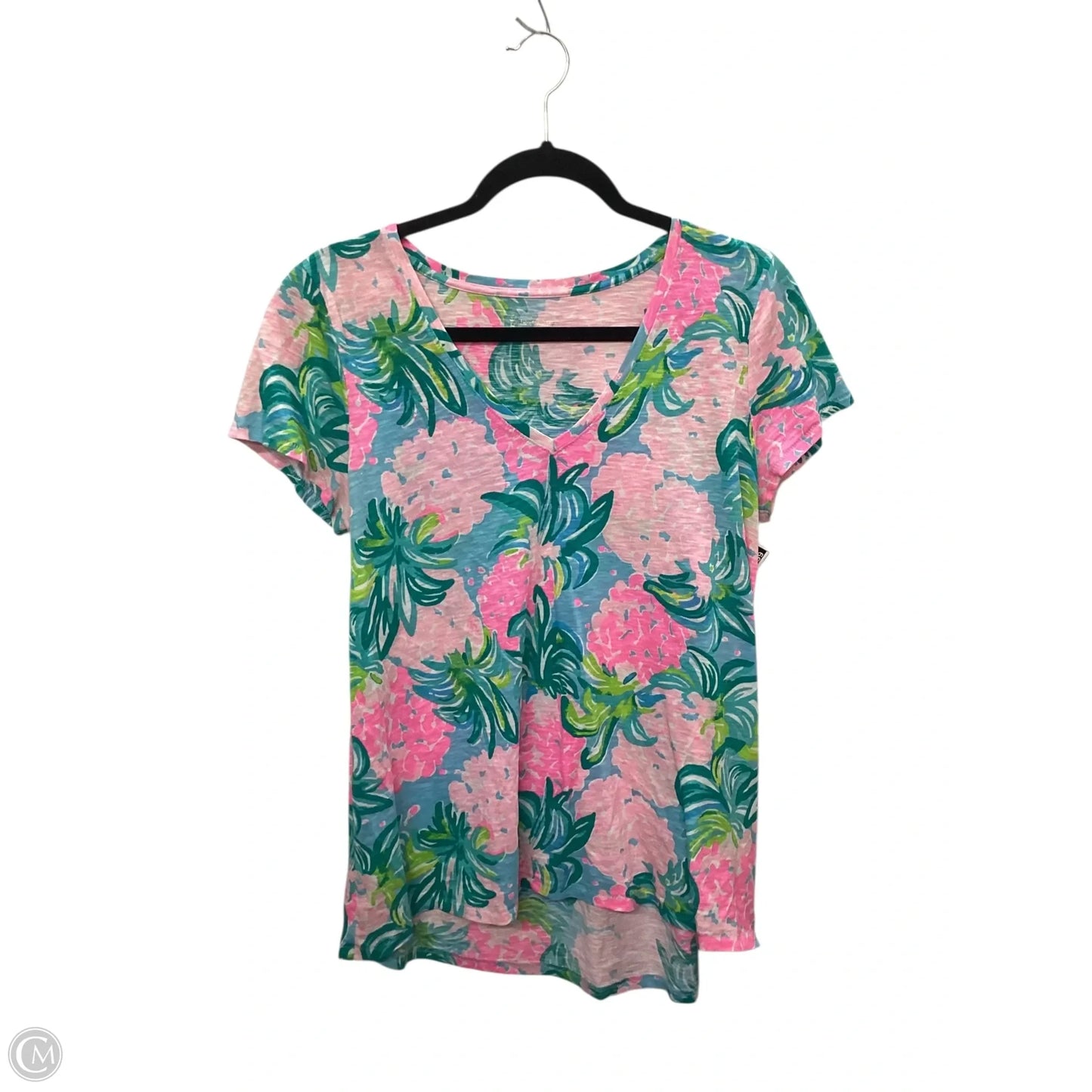 Top Short Sleeve Designer By Lilly Pulitzer In Floral Print, Size: M