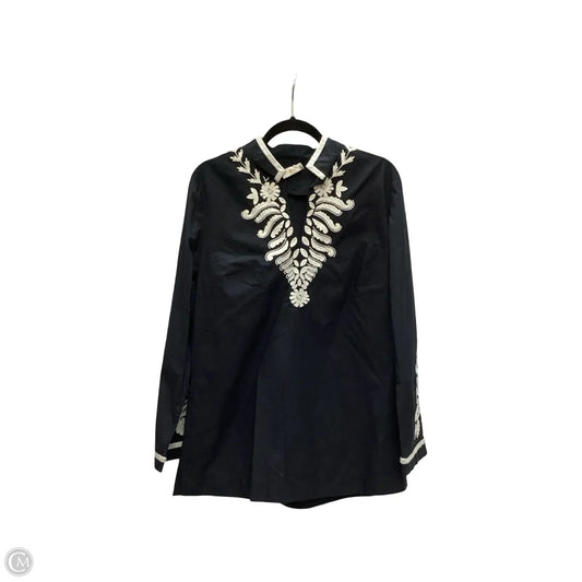 Blouse Designer By Tory Burch In Black & White, Size: L