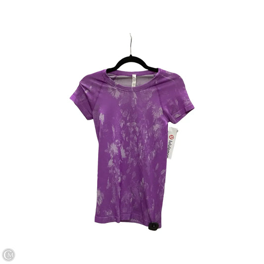 Athletic Top Short Sleeve By Lululemon In Purple, Size: 4