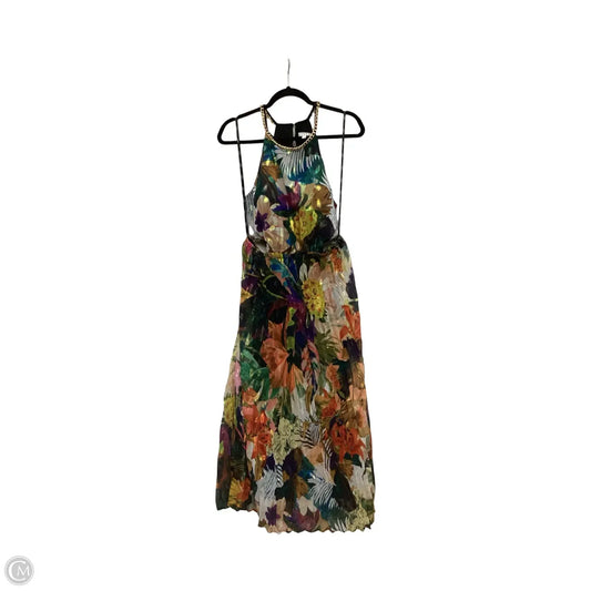 Dress Party Midi By Clothes Mentor In Tropical Print, Size: 12