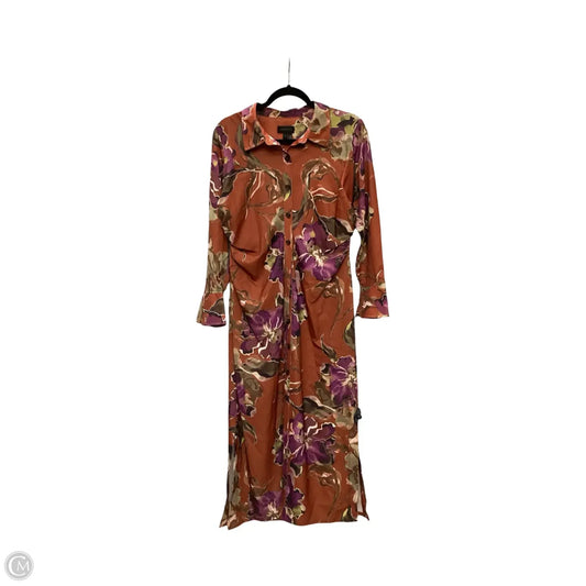 Dress Casual Maxi By Donna Karan In Floral Print, Size: 12p
