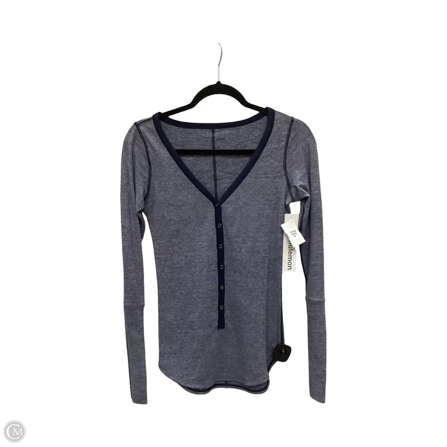 Athletic Top Long Sleeve Crewneck By Lululemon In Blue, Size: 6