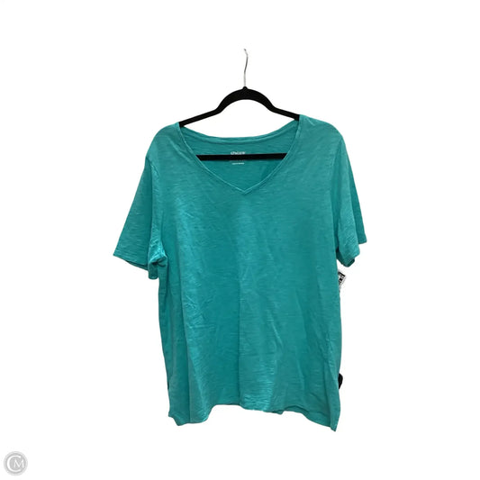 Blouse Short Sleeve By Chicos In Teal, Size: Xl