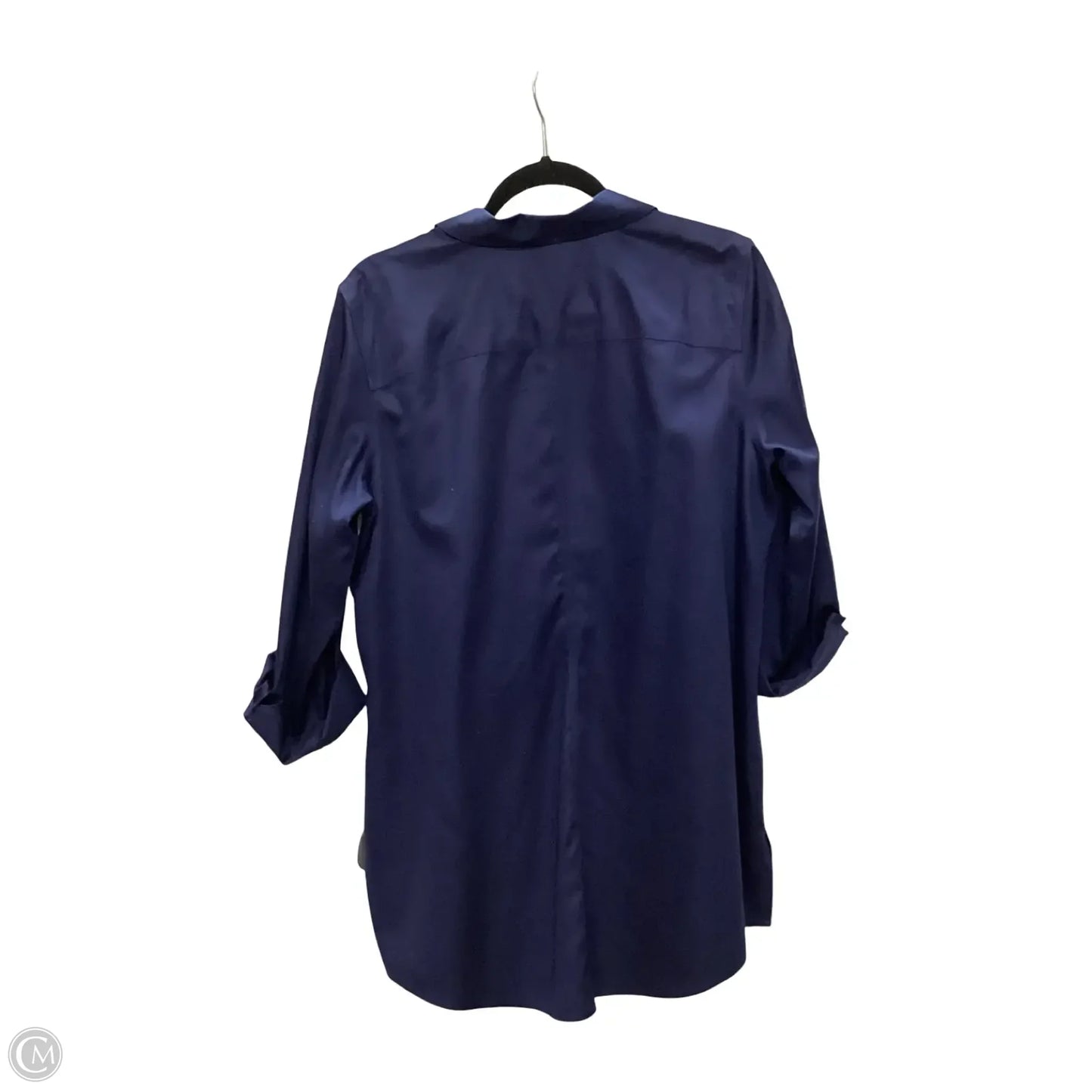 Blouse Long Sleeve By Chicos In Navy, Size: 2