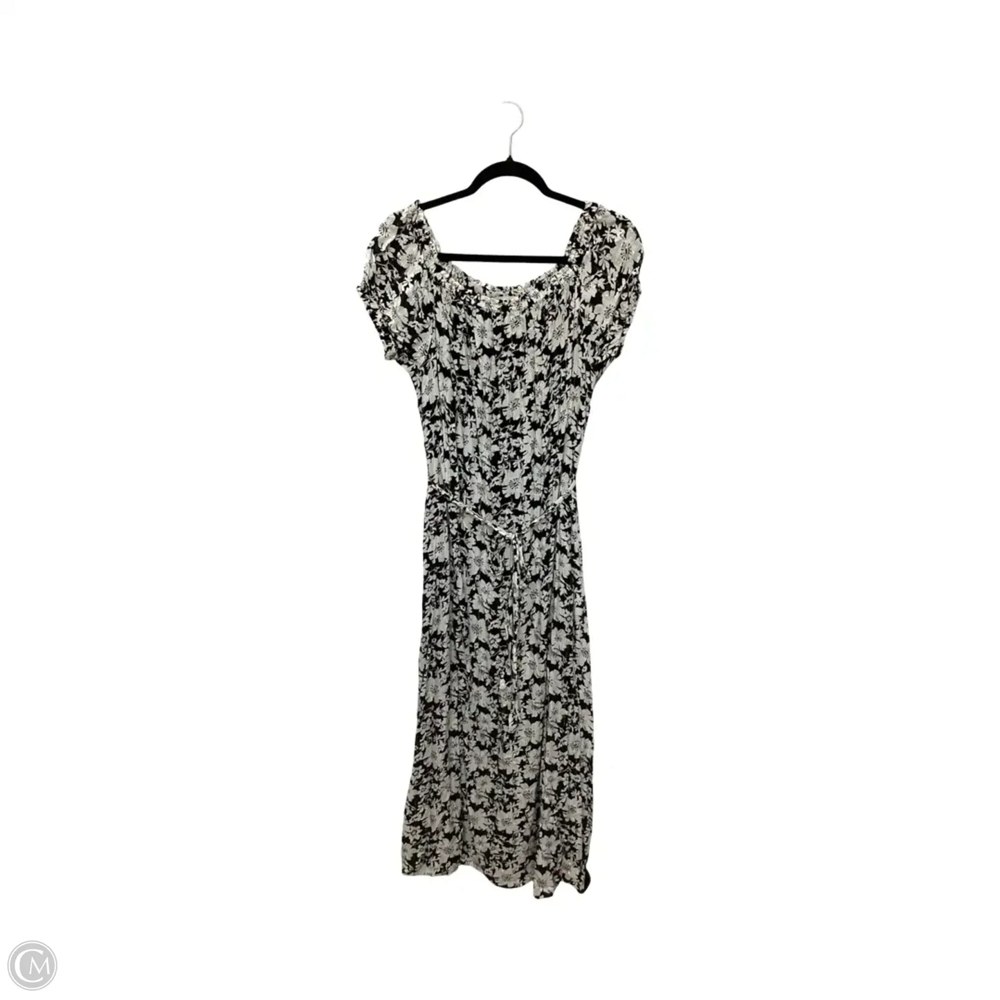 Dress Casual Midi By Loft In Black & White, Size: L