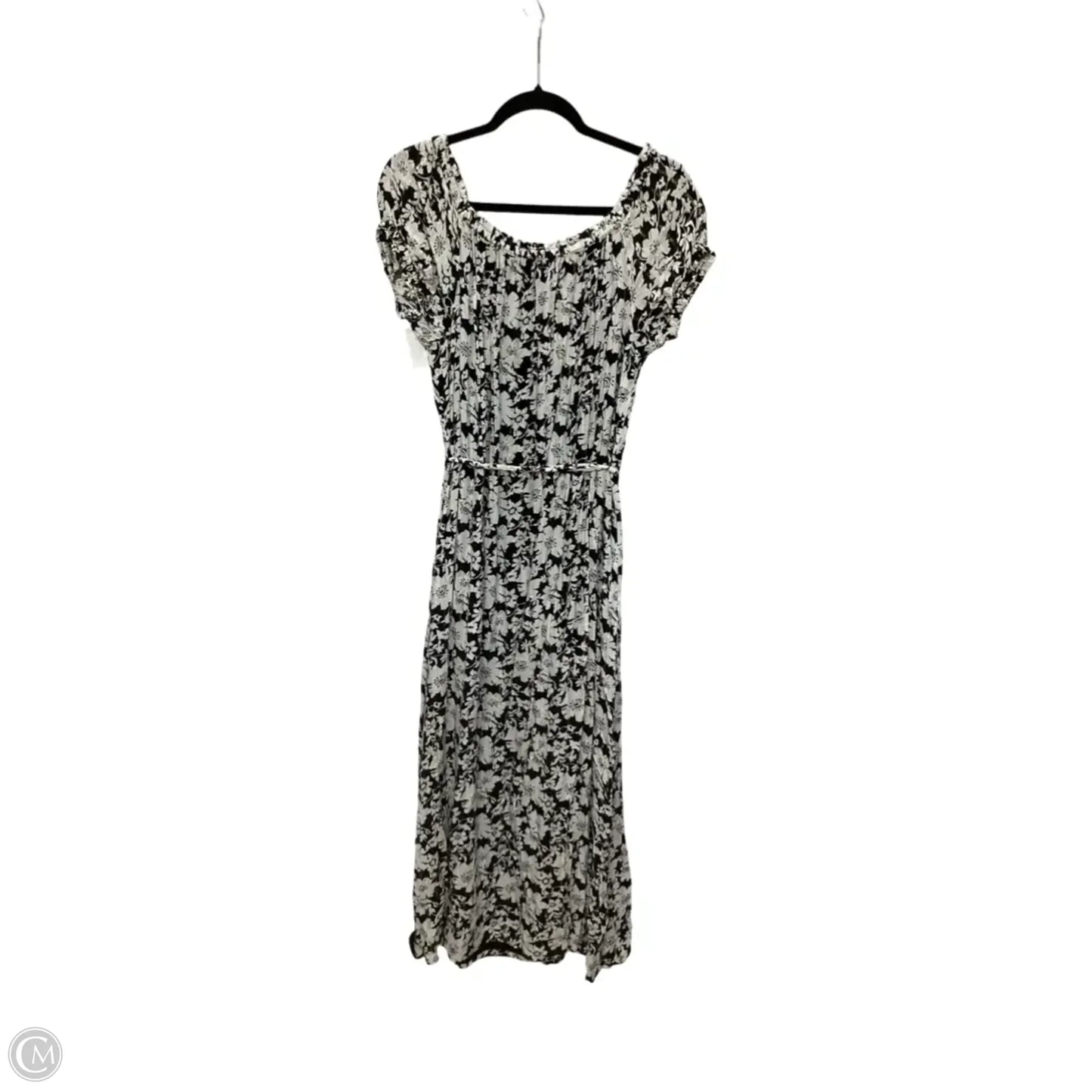 Dress Casual Midi By Loft In Black & White, Size: L