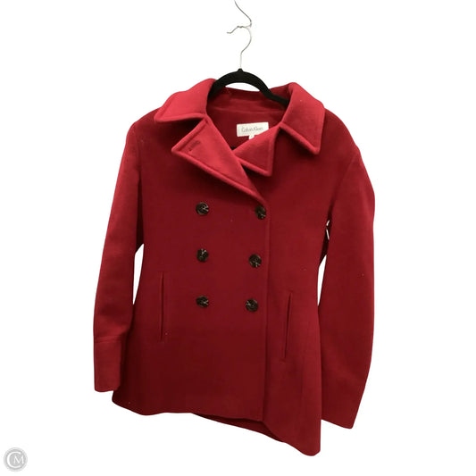 Coat Peacoat By Calvin Klein In Red, Size: S