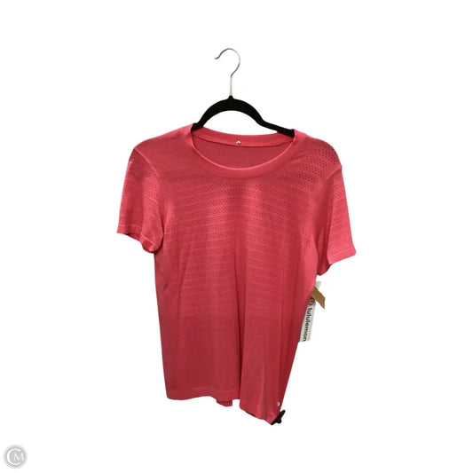 Athletic Top Short Sleeve By Lululemon In Pink, Size: 6
