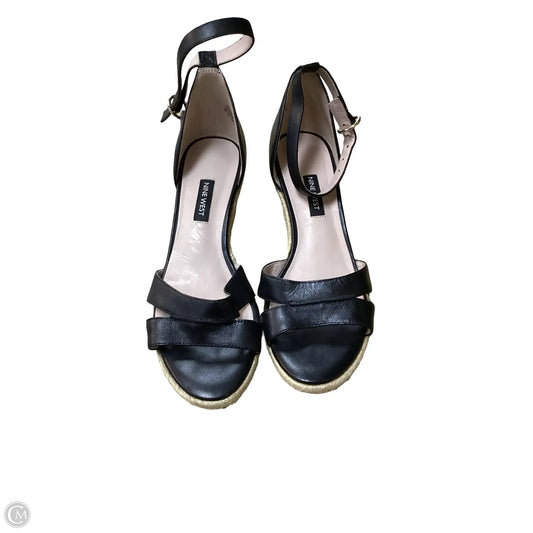 Sandals Heels Wedge By Nine West In Black, Size: 7.5