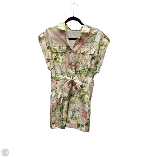Romper By Clothes Mentor In Floral Print, Size: L