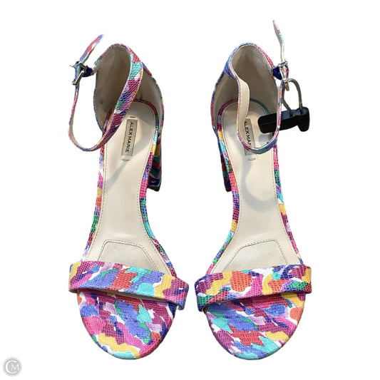 Sandals Heels Block By Alex Marie In Multi-colored, Size: 9
