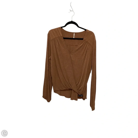 Blouse 3/4 Sleeve By Free People In Brown, Size: L