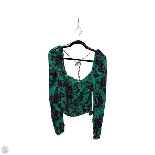Blouse Long Sleeve By Free People In Green, Size: L