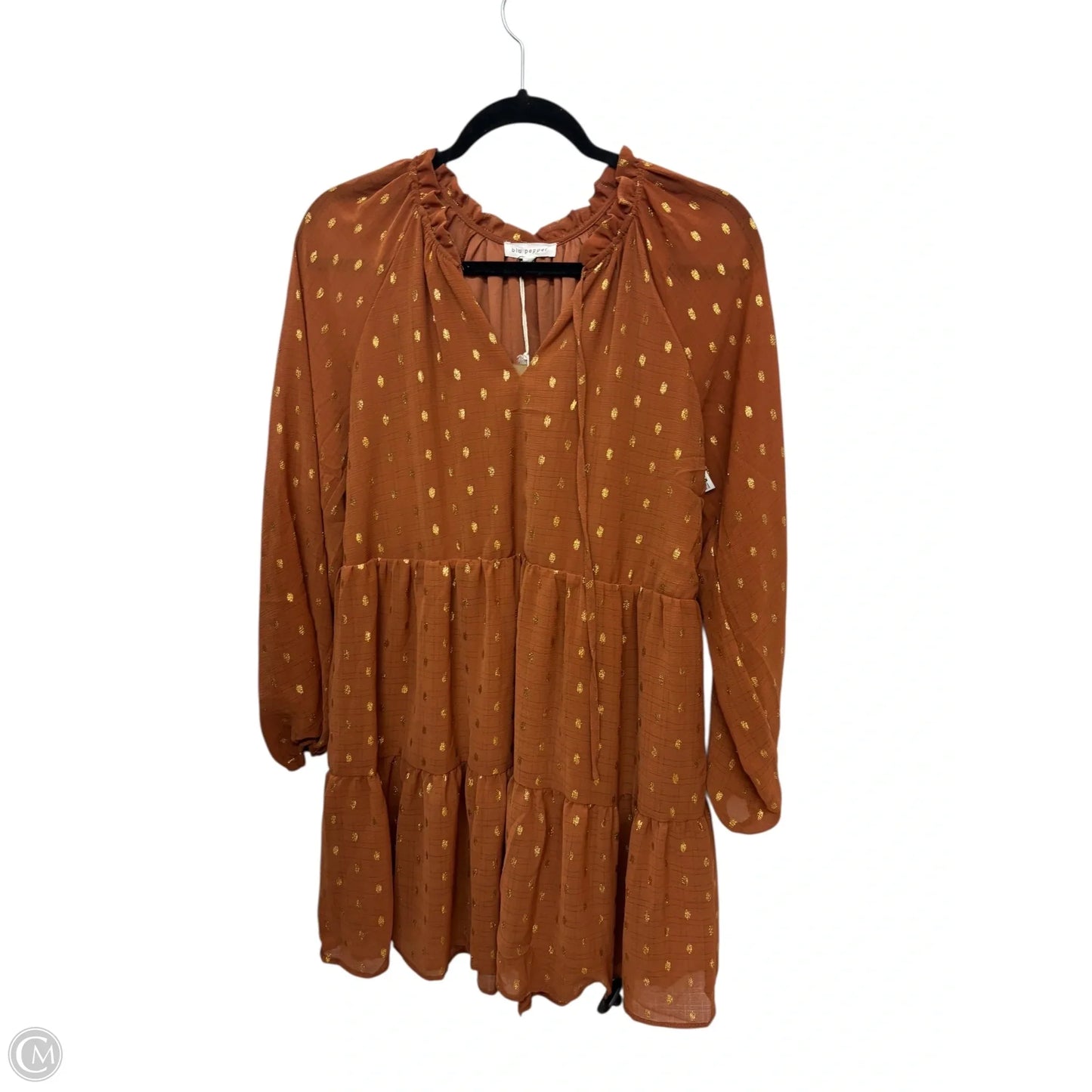 Dress Casual Short By Blu Pepper In Orange, Size: M