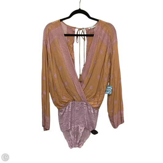 Bodysuit By Free People In Orange & Pink, Size: L