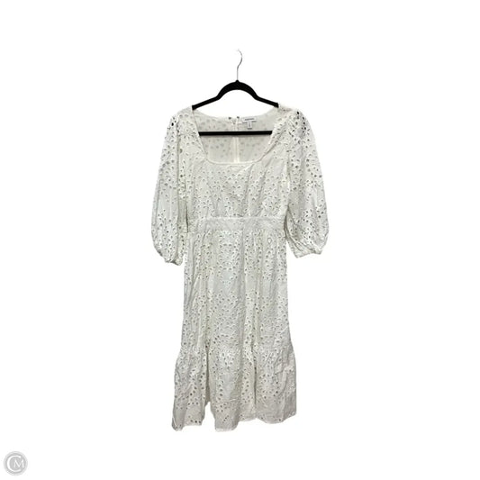 Designer Dress Casual Midi By Nordstrom In White, Size: S