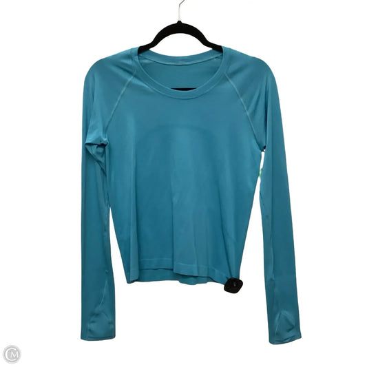 Athletic Top Long Sleeve Collar By Lululemon In Blue, Size: 8