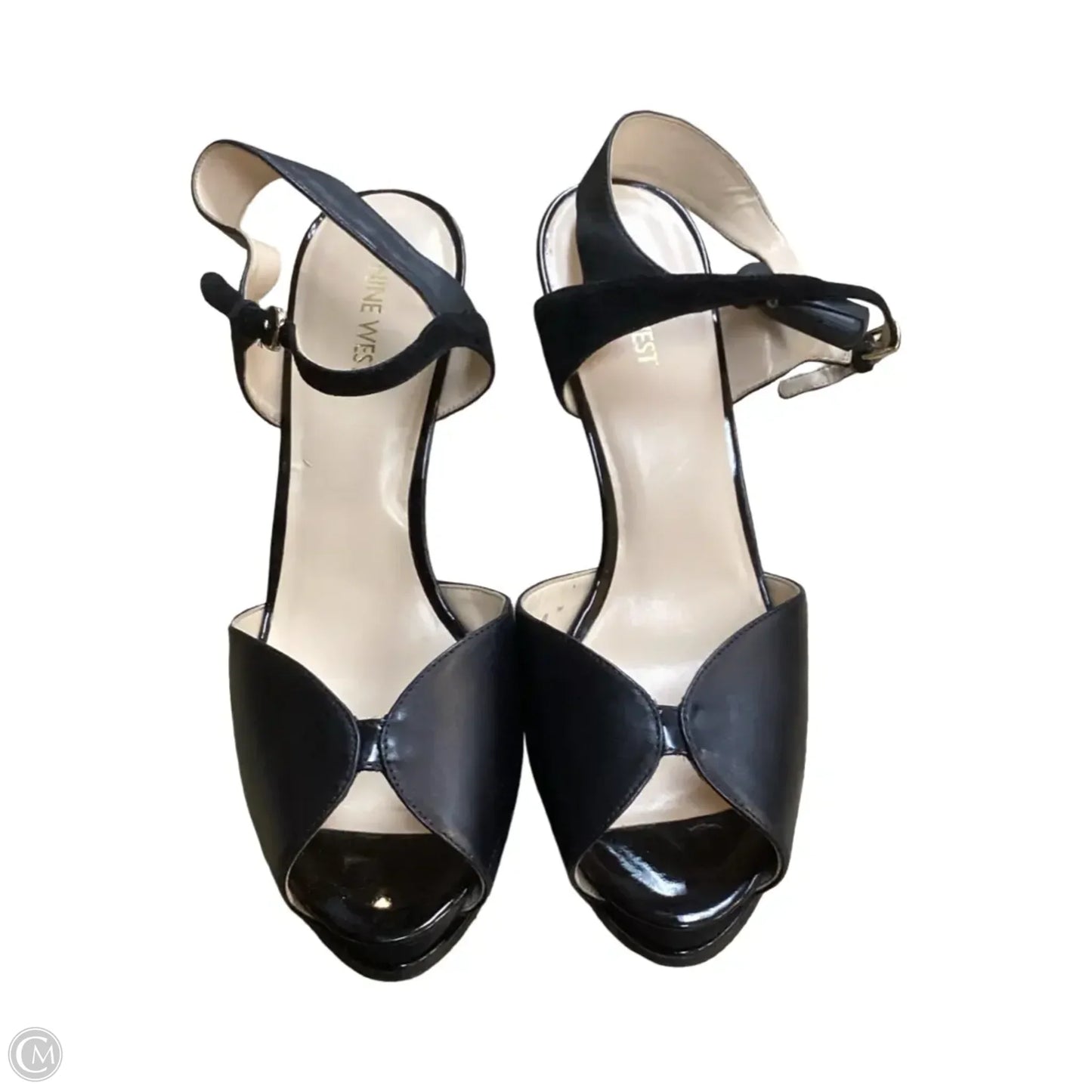 Sandals Heels Stiletto By Nine West In Black, Size: 10