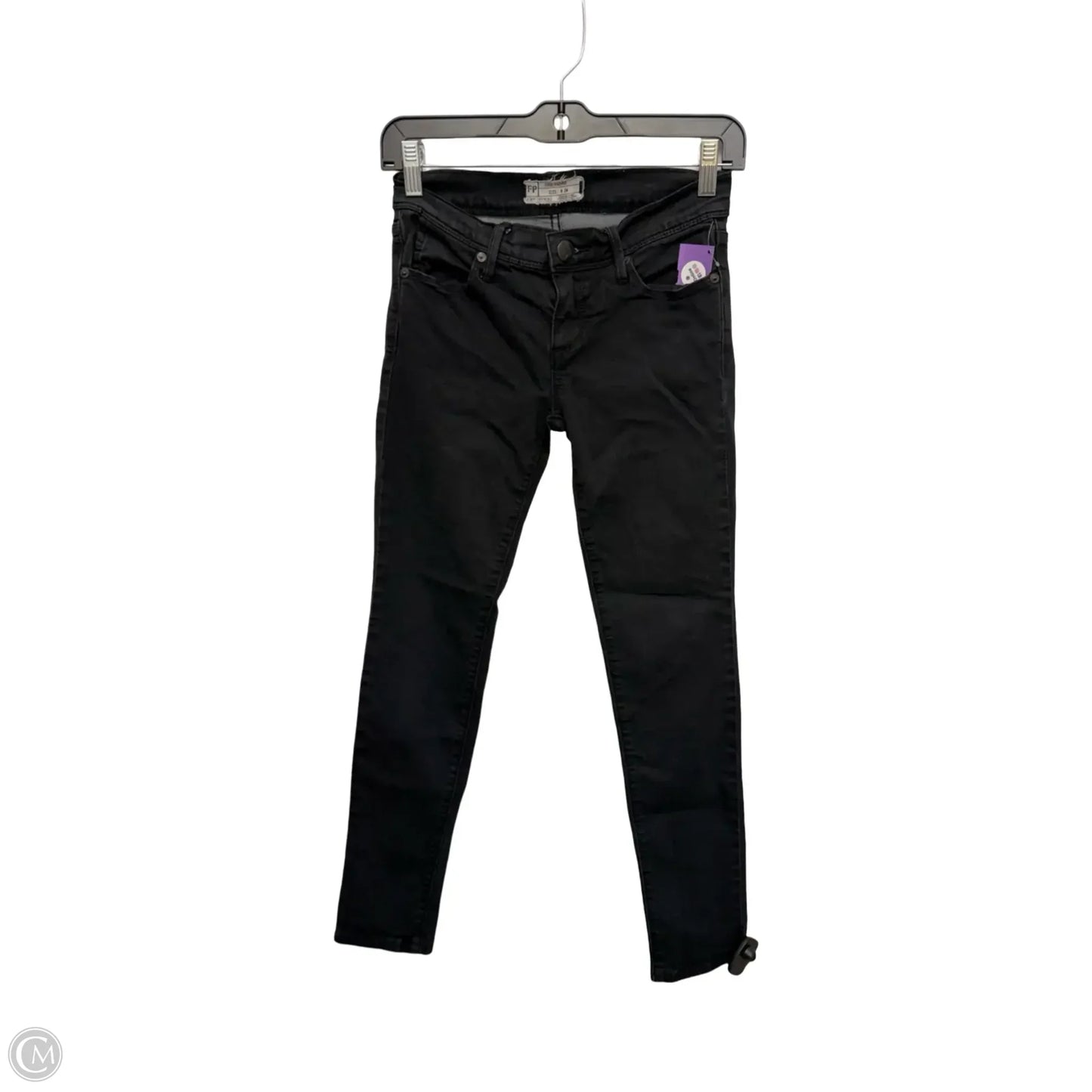 Jeans Skinny By Free People In Black Denim, Size: 0