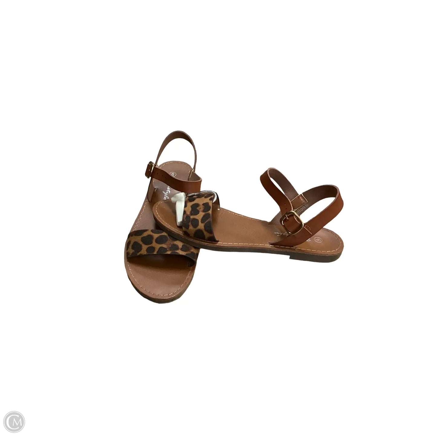 Sandals Flats By Herstyle In Animal Print, Size: 6