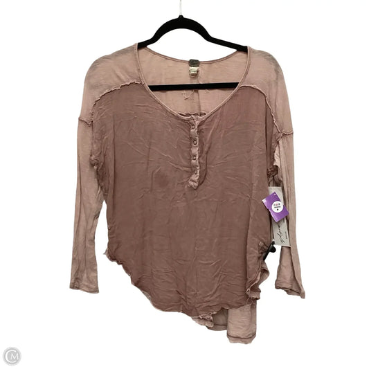 Blouse Long Sleeve By We The Free In Pink, Size: M