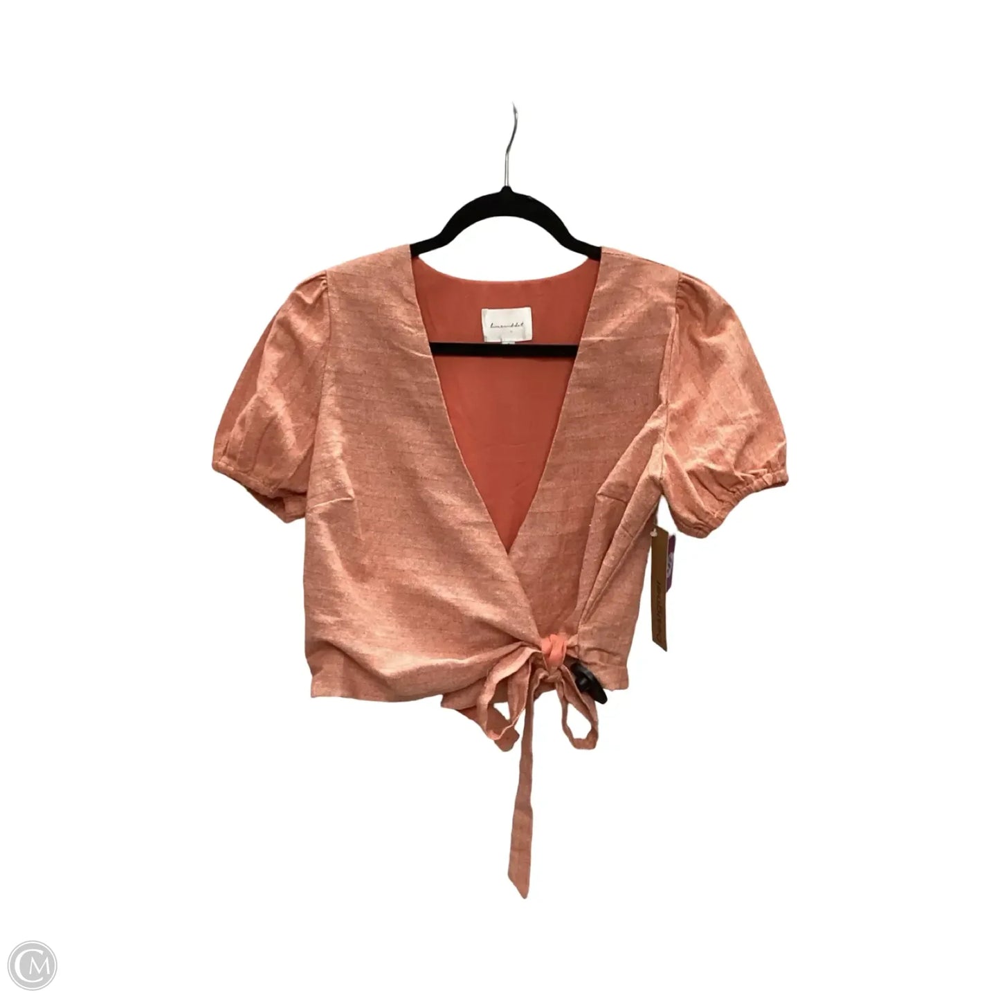 Designer Blouse Short Sleeve By Line & Dot In Orange, Size: S