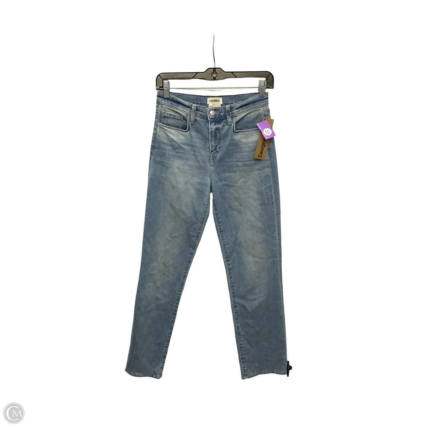 Designer Jeans Straight By L Agence In Blue Denim, Size: 2
