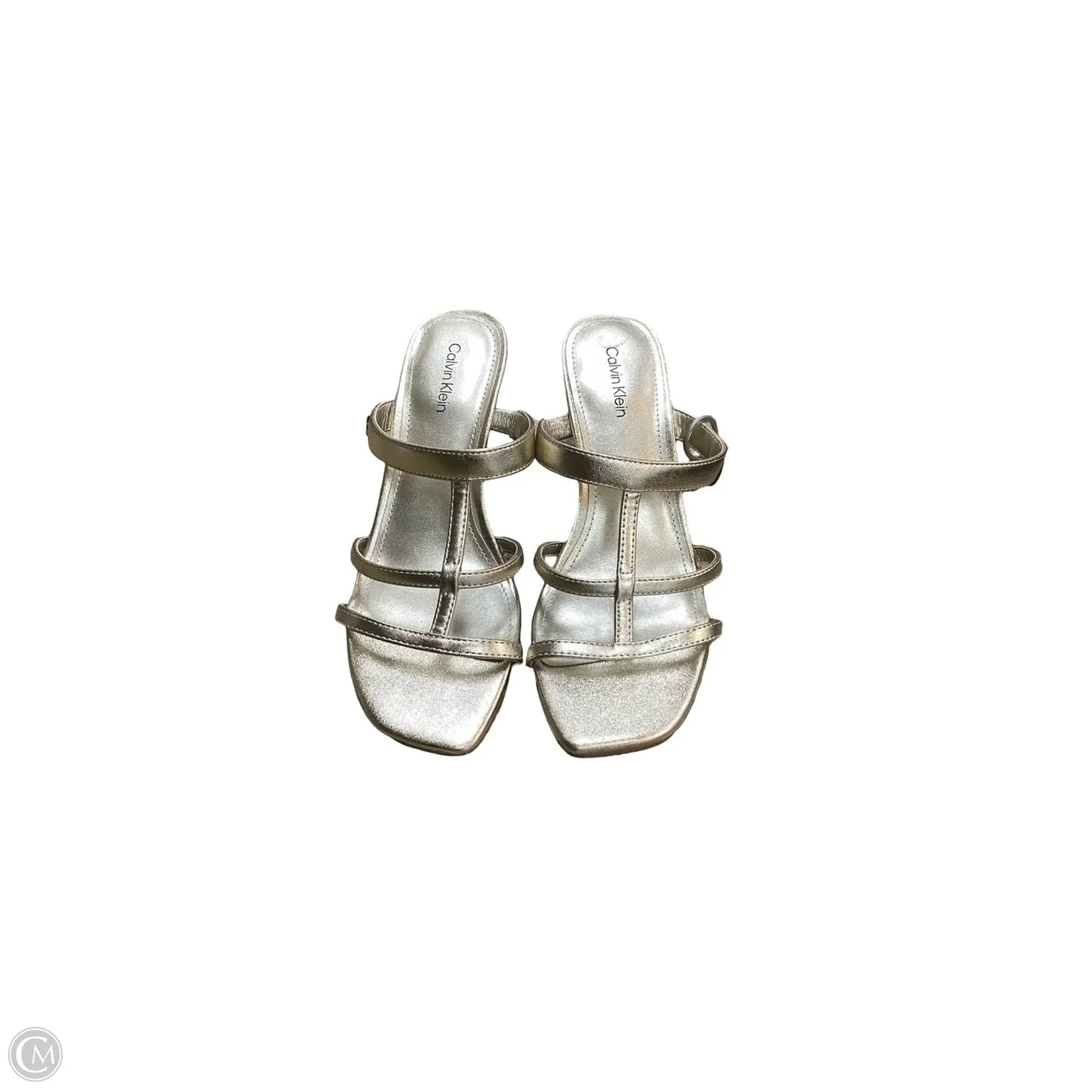 Sandals Heels Stiletto By Calvin Klein In Gold, Size: 6.5