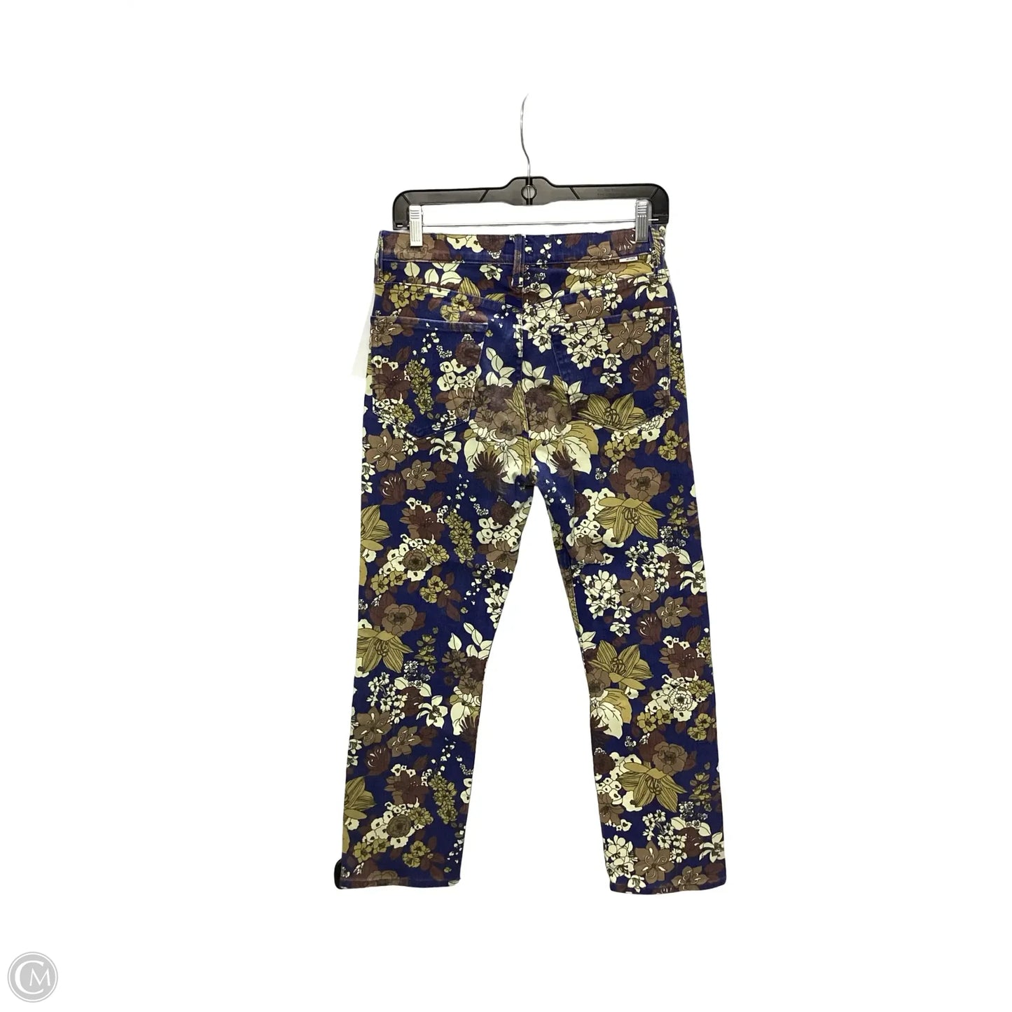 Designer Jeans Cropped By Mother In Floral Print, Size: 8
