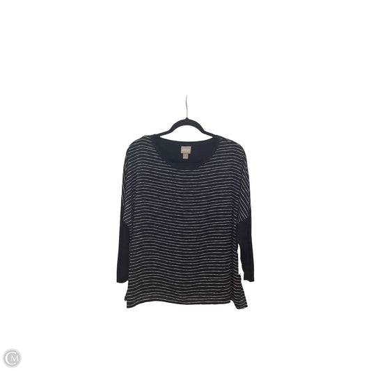 Blouse Long Sleeve By Chicos In Striped Pattern, Size: M