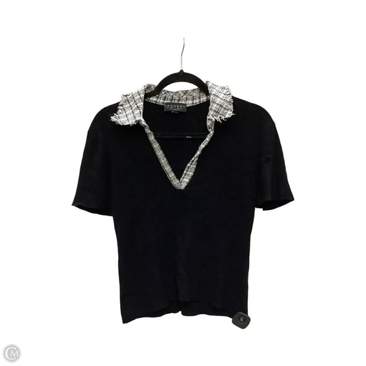 Blouse Short Sleeve By Laundry by Shelli Segal In Black, Size: S