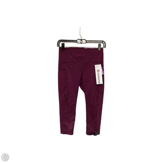 Athletic Capris By Lululemon In Purple, Size: 6
