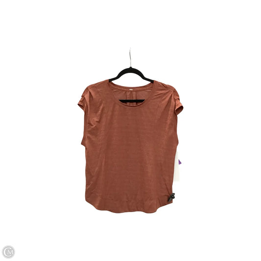 Athletic Top Short Sleeve By Lululemon In Orange, Size: 6