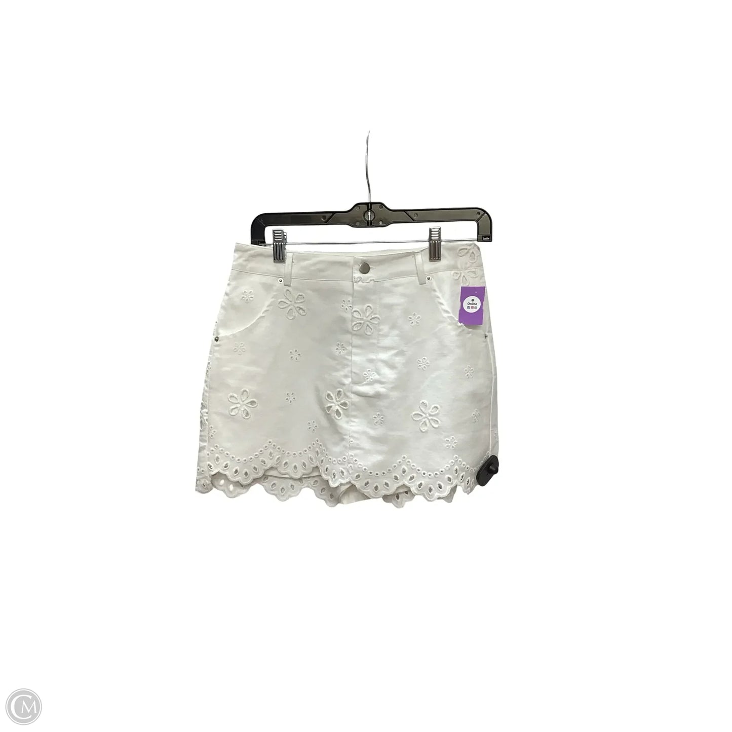 Skirt Mini & Short By Heyson In White Denim, Size: S