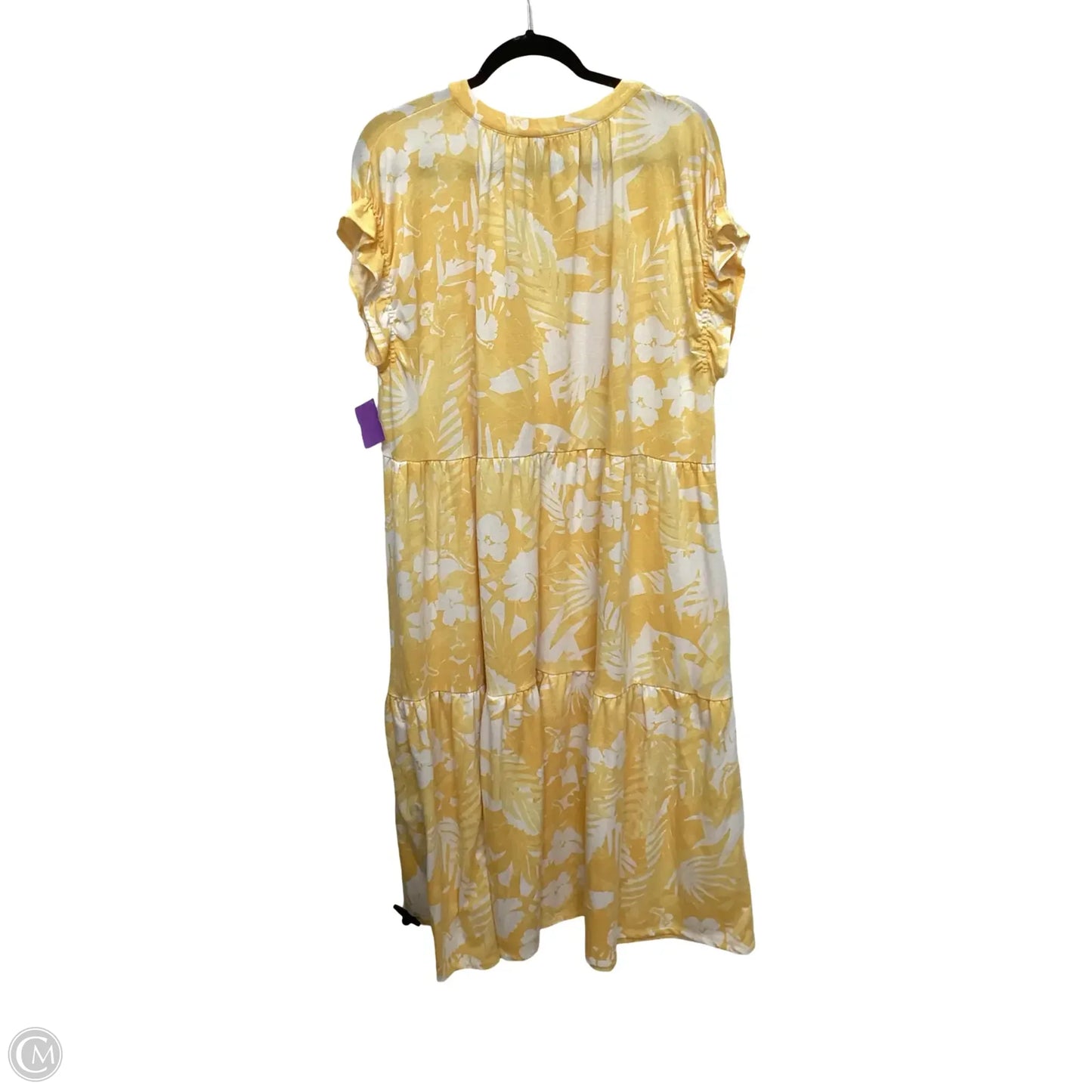 Dress Casual Maxi By Wonderly In White & Yellow, Size: 2x