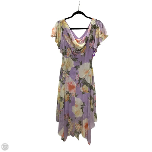 Dress Casual Midi By Robbie Bee In Purple, Size: 6